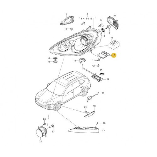 95861838100 PORSCHE LED FAR BEYNİ KODLU