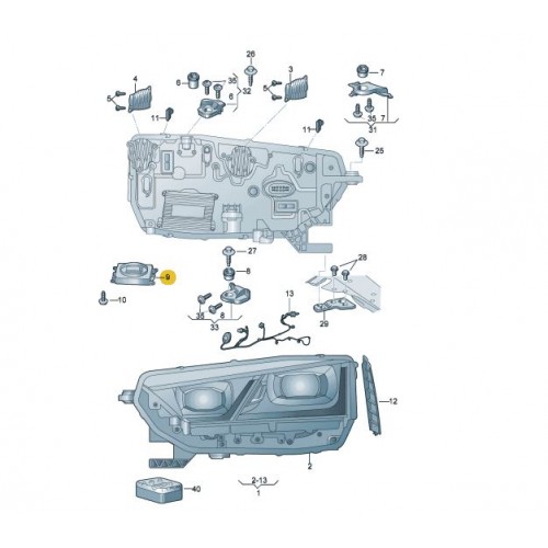 992941572CE VOLKSWAGEN LED FAR BEYNİ KODLU