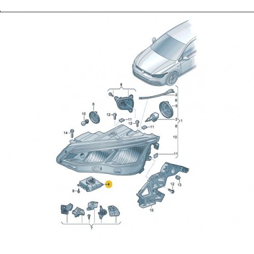 992941591DE VOLKSWAGEN LED FAR BEYNİ KODLU